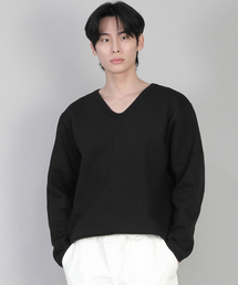 SAINTCREW（セントクルー）の「起毛無地VネックスウェットシャツPRR-871ブラック（スウェット）」