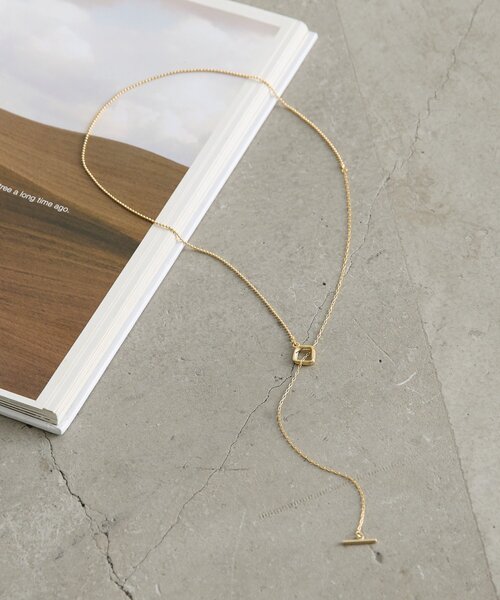 Jena espace merveilleux（ジェナ　エスパスメルヴェイユ）の「スクエアパーツネックレス（リング・レディース・シルバー/ゴールド・FREE）」の2枚目の写真