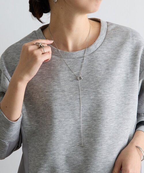 Jena espace merveilleux（ジェナ　エスパスメルヴェイユ）の「スクエアパーツネックレス（リング・レディース・シルバー/ゴールド・FREE）」の4枚目の写真