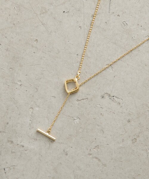 Jena espace merveilleux（ジェナ　エスパスメルヴェイユ）の「スクエアパーツネックレス（リング・レディース・シルバー/ゴールド・FREE）」の5枚目の写真