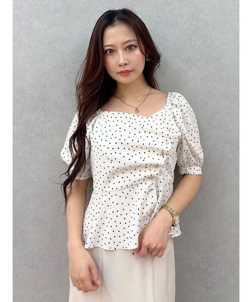 MERCURYDUO(マーキュリーデュオ)の「2WAYドットペプラムブラウス(シャツ/ブラウス・レディース・アイボリー/ブラック・FREE)」の17枚目の写真