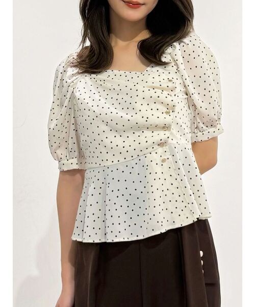 MERCURYDUO(マーキュリーデュオ)の「2WAYドットペプラムブラウス(シャツ/ブラウス・レディース・アイボリー/ブラック・FREE)」の21枚目の写真