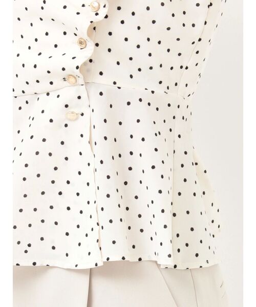 MERCURYDUO(マーキュリーデュオ)の「2WAYドットペプラムブラウス(シャツ/ブラウス・レディース・アイボリー/ブラック・FREE)」の3枚目の写真