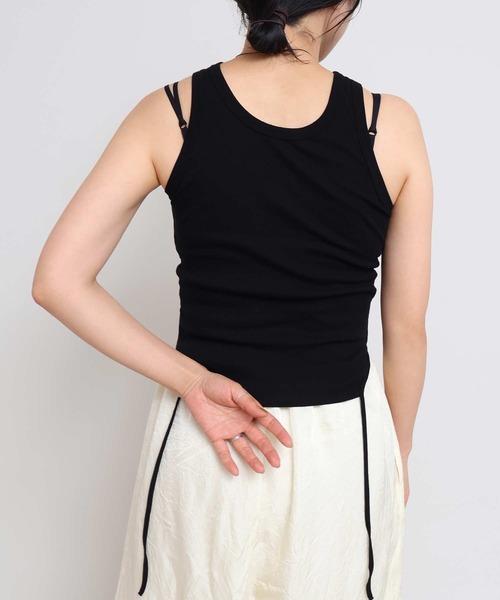I am I in fact...（アイアムアイインファクト）の「_TOLALA TANK（Tシャツ/カットソー・レディース・ホワイト/サックスブルー・FREE）」の18枚目の写真