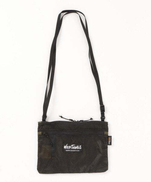 WILD THINGS（ワイルドシングス）の「【WILD THINGS】LIGHT SHOULDER POUCH M 超軽量 リップストップナイロン 2層ポケット ミニショルダー（ショルダーバッグ・レディース・ブラック/クリアブラウン/カーキ・ONE SIZE）」の3枚目の写真