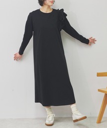 片袖フリルデザインワンピース