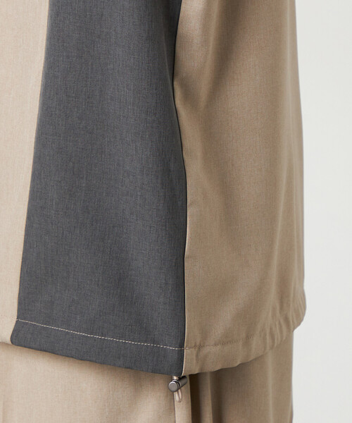 COMME CA ISM（コムサイズム）の「ライトウエイトポリエステル ブロッキング 布帛Tシャツ（Tシャツ/カットソー・メンズ・グレー/ベージュ/ブラック・LARGE/MEDIUM）」の22枚目の写真