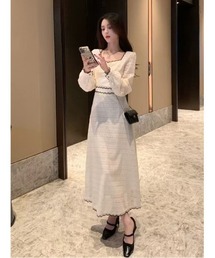 NoBelle（ノベル）の「レース　ロングドレスワンピース　ワンホン系/財閥系（ワンピース）」