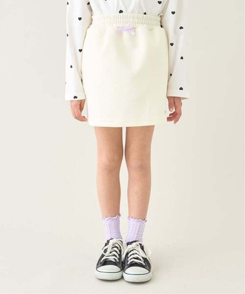 Lycee mine（リセマイン）の「【スクール対応】【パフスウェット】スカート(インパン付)（スカート・キッズ・アイボリー/サックスブルー/ブラック・150cm/130cm/120cm/140cm/100cm/110cm）」の2枚目の写真