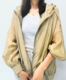 ふわっと透け感フード付きシアーブルゾン