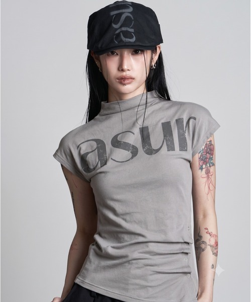 as you are(アズユーアー)の「◇ASYOUARE◇サイド スナップ ハーフ ネック Tシャツ SIDE SNAP HALF NECK T-SHIRT(Tシャツ/カットソー・レディース・ブラック/グレー/チャコール・FREE)」の1枚目の写真