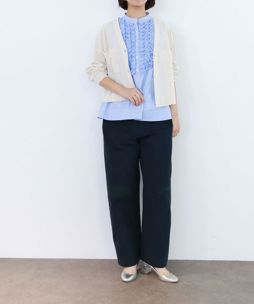 Marilyn Moon(マリリンムーン)の「16G paper knit cocoon sleeve cardigan(カーディガン/ボレロ・レディース・サックスブルー/オレンジ系その他/オフホワイト/ブラック・FREE)」の13枚目の写真