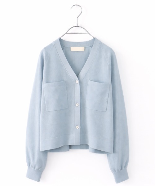 Marilyn Moon(マリリンムーン)の「16G paper knit cocoon sleeve cardigan(カーディガン/ボレロ・レディース・サックスブルー/オレンジ系その他/オフホワイト/ブラック・FREE)」の18枚目の写真