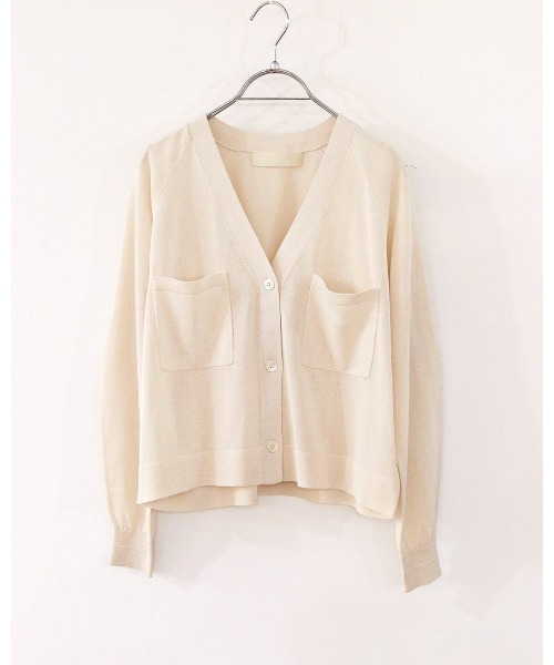 Marilyn Moon(マリリンムーン)の「16G paper knit cocoon sleeve cardigan(カーディガン/ボレロ・レディース・サックスブルー/オレンジ系その他/オフホワイト/ブラック・FREE)」の21枚目の写真