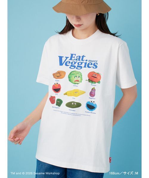 SESAME STREET(セサミストリート)の「【UNISEX】プリントTシャツ(PICNIC)(Tシャツ/カットソー・レディース・ブルー/ホワイト/ブラウン・M/L)」の7枚目の写真