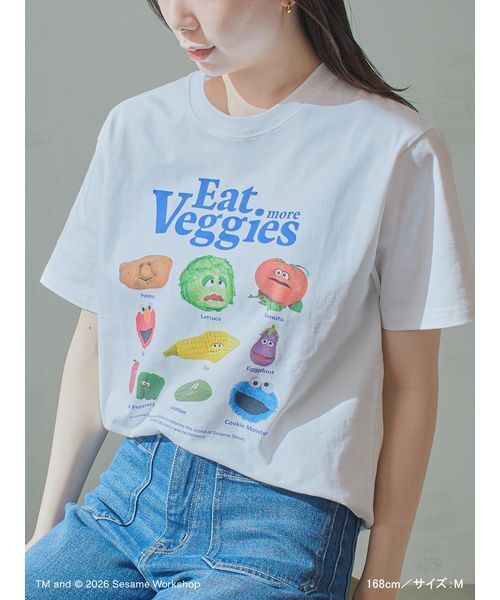 SESAME STREET(セサミストリート)の「【UNISEX】プリントTシャツ(PICNIC)(Tシャツ/カットソー・レディース・ブルー/ホワイト/ブラウン・M/L)」の12枚目の写真