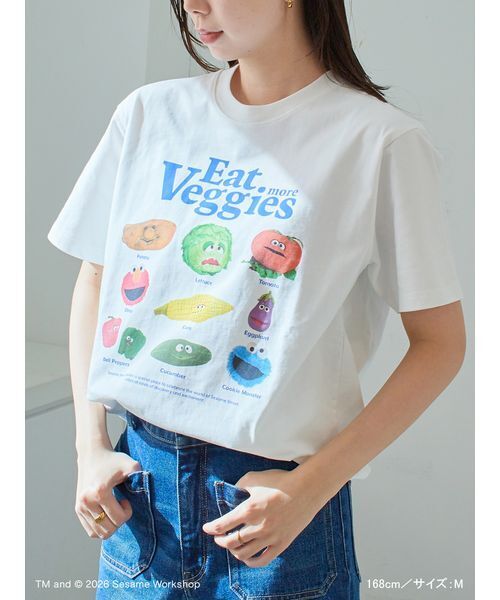 SESAME STREET(セサミストリート)の「【UNISEX】プリントTシャツ(PICNIC)(Tシャツ/カットソー・レディース・ブルー/ホワイト/ブラウン・M/L)」の13枚目の写真