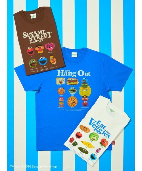 SESAME STREET(セサミストリート)の「【UNISEX】プリントTシャツ(PICNIC)(Tシャツ/カットソー・レディース・ブルー/ホワイト/ブラウン・M/L)」の16枚目の写真