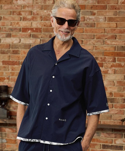 Maison code 13(メゾンコードサーティーン)の「mhs2584-cool material bandana open collar shirts オープンカラーシャツ(M26S-14)(シャツ/ブラウス・メンズ・ネイビー/ブラック・S/M/L)」の10枚目の写真