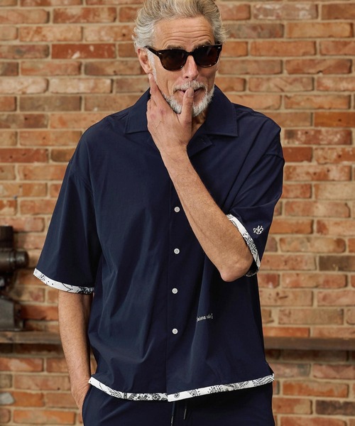 Maison code 13(メゾンコードサーティーン)の「mhs2584-cool material bandana open collar shirts オープンカラーシャツ(M26S-14)(シャツ/ブラウス・メンズ・ネイビー/ブラック・S/M/L)」の11枚目の写真