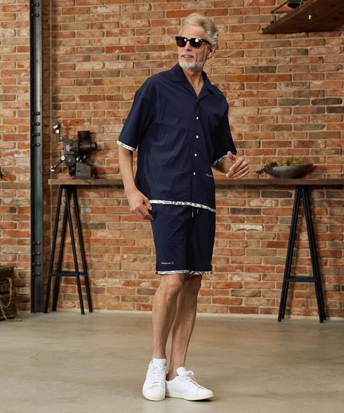 Maison code 13(メゾンコードサーティーン)の「mhs2584-cool material bandana open collar shirts オープンカラーシャツ(M26S-14)(シャツ/ブラウス・メンズ・ネイビー/ブラック・S/M/L)」の15枚目の写真