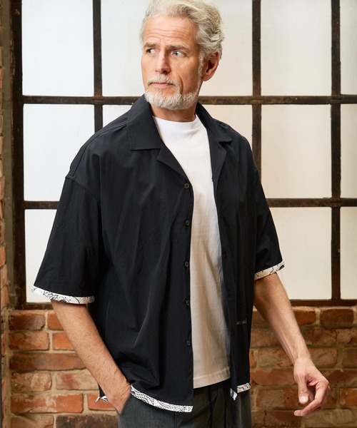 Maison code 13(メゾンコードサーティーン)の「mhs2584-cool material bandana open collar shirts オープンカラーシャツ(M26S-14)(シャツ/ブラウス・メンズ・ネイビー/ブラック・S/M/L)」の16枚目の写真