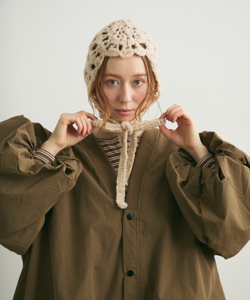 Crisp（クリスプ）の「Vネックバルーンライトジャケット（ブルゾン・レディース・ブラック/カーキ・FREE）」の13枚目の写真