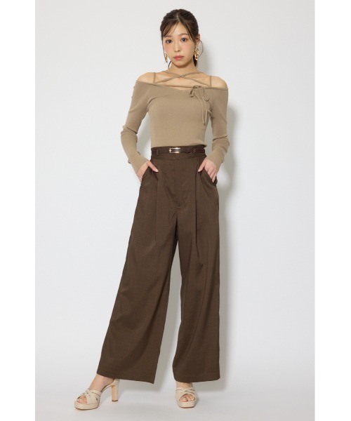rienda(リエンダ)の「ストリングタイトニットトップス 春服(ニット/セーター・レディース・ブラック/ライトブルー/ベージュ・FREE)」の5枚目の写真