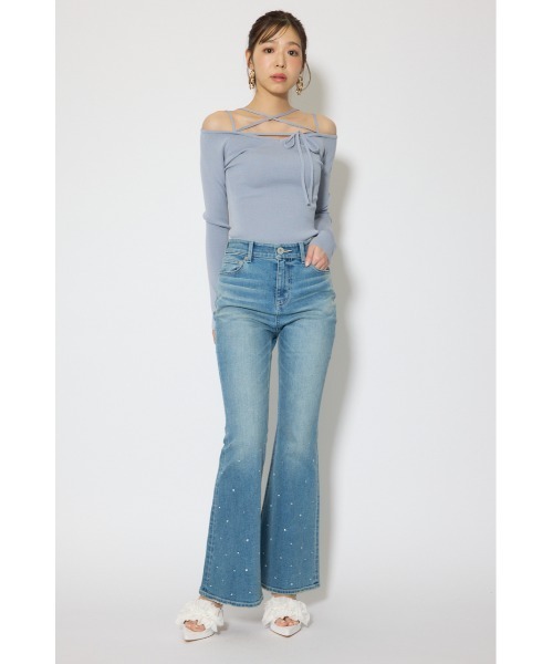 rienda(リエンダ)の「ストリングタイトニットトップス 春服(ニット/セーター・レディース・ブラック/ライトブルー/ベージュ・FREE)」の16枚目の写真