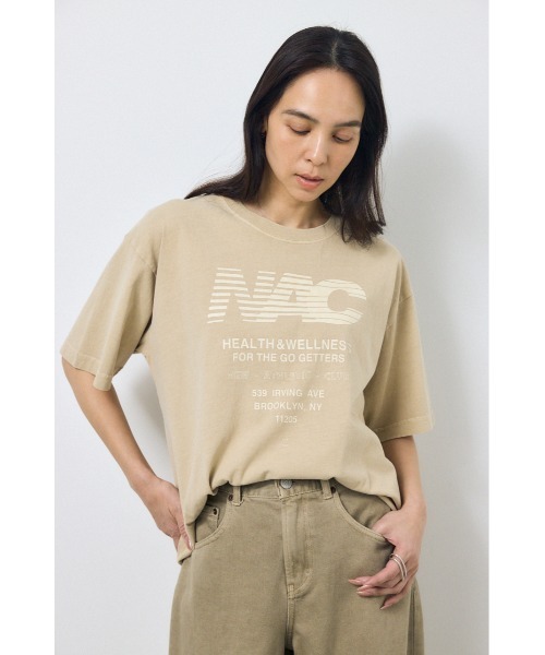 AZUL by moussy(アズールバイマウジー)の「NACピグメントプリントTシャツ(Tシャツ/カットソー・レディース・ベージュ/ライトブラック/オフホワイト・FREE)」の10枚目の写真