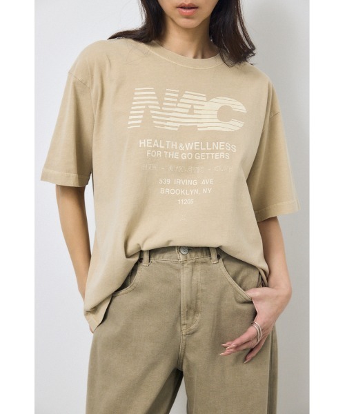 AZUL by moussy(アズールバイマウジー)の「NACピグメントプリントTシャツ(Tシャツ/カットソー・レディース・ベージュ/ライトブラック/オフホワイト・FREE)」の12枚目の写真
