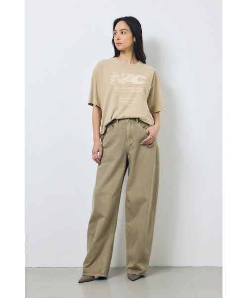 AZUL by moussy(アズールバイマウジー)の「NACピグメントプリントTシャツ(Tシャツ/カットソー・レディース・ベージュ/ライトブラック/オフホワイト・FREE)」の15枚目の写真