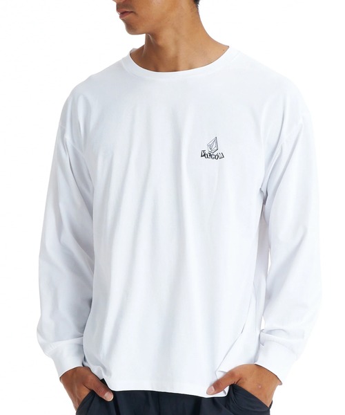 VOLCOM(ボルコム)の「VOLCOM GRAB THE STONE LS SURF TEE(Tシャツ/カットソー・メンズ・ホワイト/ブラック・M/L)」の1枚目の写真