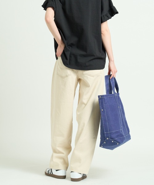 A.D.C.L.(エーディーシーエル)の「キナリ バレルパンツ(デニムパンツ・レディース・アイボリー・L/M)」の6枚目の写真