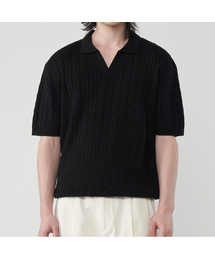UNTAPPED STUDIO（アンタップドスタジオ）の「ウォッシャブルクールコットンケーブルオープンカラーニット4Color（Tシャツ/カットソー）」