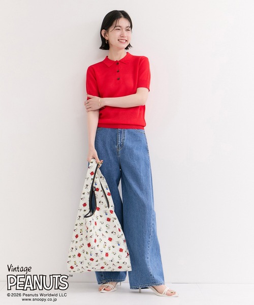 le cercle ADAM ET ROPE'（ルセルクルアダムエロペ）の「PEANUTS × FRUITOFTHEROOM　エコBAG（トートバッグ・レディース・スミクロ/イエロー系その他2/ホワイト系その他2・FREE）」の4枚目の写真