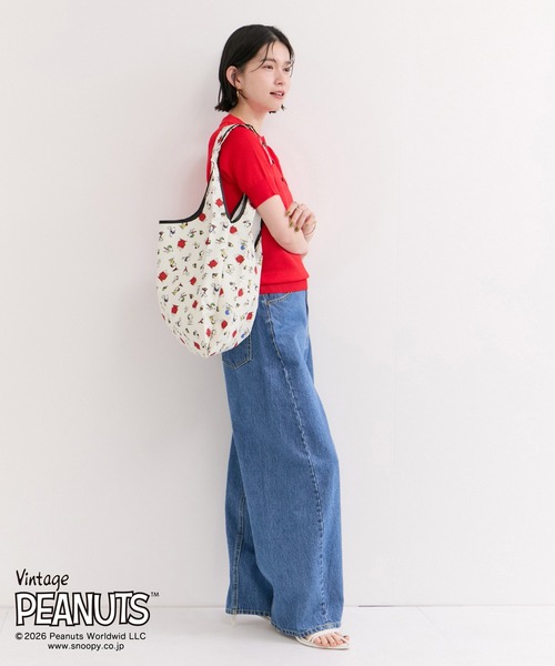 le cercle ADAM ET ROPE'（ルセルクルアダムエロペ）の「PEANUTS × FRUITOFTHEROOM　エコBAG（トートバッグ・レディース・スミクロ/イエロー系その他2/ホワイト系その他2・FREE）」の5枚目の写真