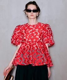 Taffeta Peplum T-shirt/タフタペプラムTシャツ【MAISON SPECIAL