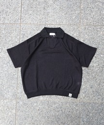 ATELANE / メランジニットソースキッパーポロシャツ