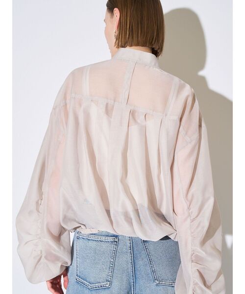 ELENDEEK（エレンディーク）の「BACK TUCK SHEER BZ（ブルゾン・レディース・ブラック/ベージュ・FREE）」の7枚目の写真