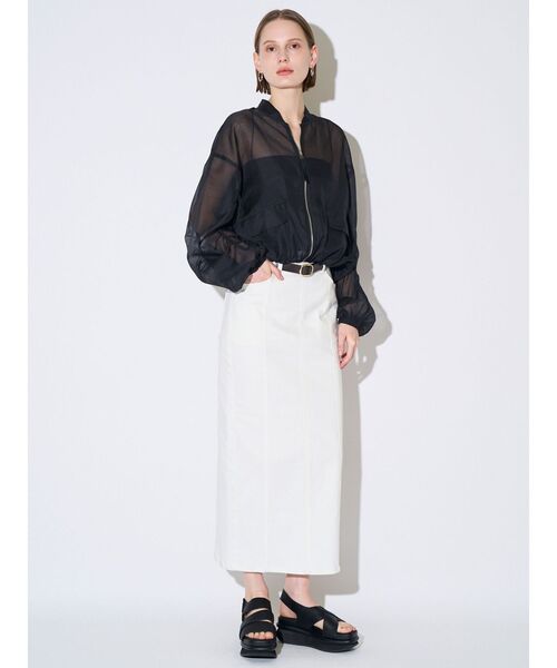 ELENDEEK（エレンディーク）の「BACK TUCK SHEER BZ（ブルゾン・レディース・ブラック/ベージュ・FREE）」の22枚目の写真