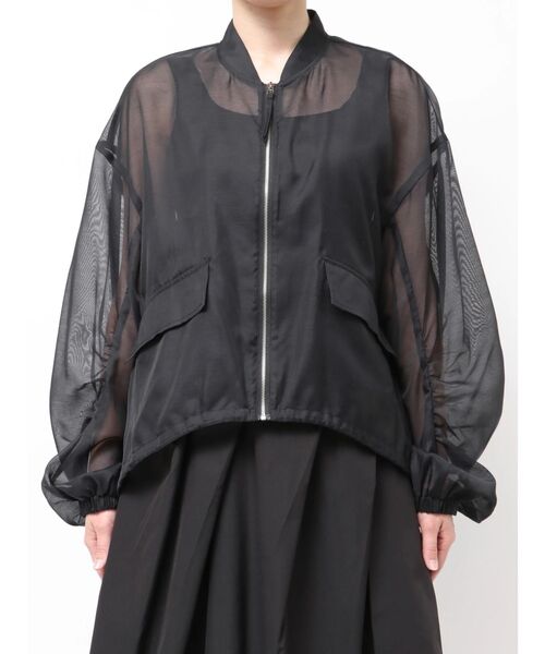 ELENDEEK（エレンディーク）の「BACK TUCK SHEER BZ（ブルゾン・レディース・ブラック/ベージュ・FREE）」の12枚目の写真