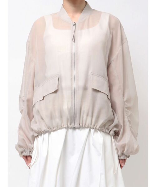 ELENDEEK（エレンディーク）の「BACK TUCK SHEER BZ（ブルゾン・レディース・ブラック/ベージュ・FREE）」の11枚目の写真