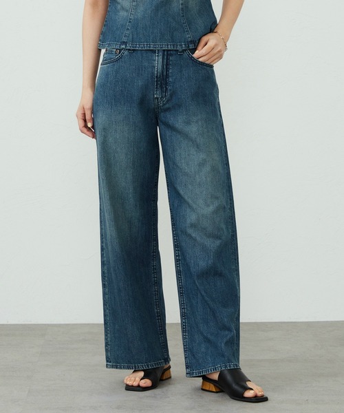 EDWIN LADIES ライトオンス ワイドデニムパンツ セルビッジ セール】EDWIN LADIES ライトオンス ワイドデニムパンツ セルビッジ