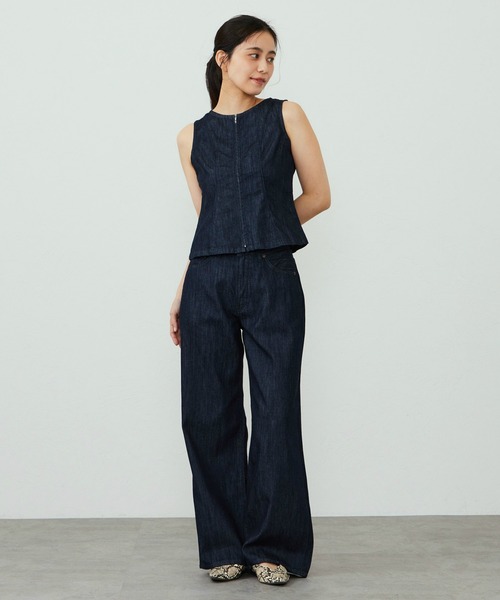 EDWIN(エドウィン)の「EDWIN LADIES ライトオンス ワイドデニムパンツ セルビッジ セットアップ対応(デニムパンツ・レディース・ブルー/インディゴブルー・SMALL/X-SMALL/MEDIUM/LARGE)」の11枚目の写真