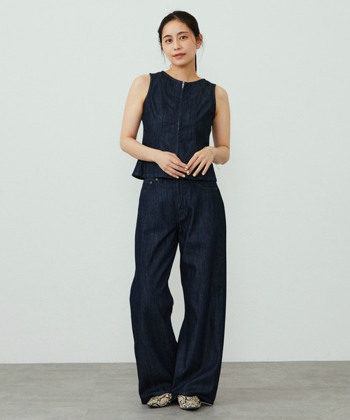 EDWIN(エドウィン)の「EDWIN LADIES ライトオンス ワイドデニムパンツ セルビッジ セットアップ対応(デニムパンツ・レディース・ブルー/インディゴブルー・SMALL/X-SMALL/MEDIUM/LARGE)」の13枚目の写真