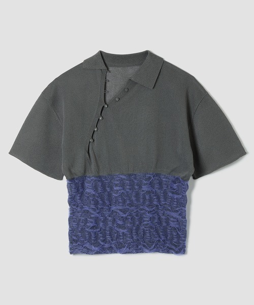 TELOPLAN(テーロプラン)の「【TELOPLAN】26SS新作 Yekta Knit Polo Relax Fit / イエクタニットポロリラックスフィット(ポロシャツ・レディース・ブラック系/White/グレー系・ONE SIZE)」の3枚目の写真