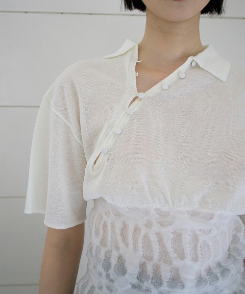 TELOPLAN(テーロプラン)の「【TELOPLAN】26SS新作 Yekta Knit Polo Relax Fit / イエクタニットポロリラックスフィット(ポロシャツ・レディース・ブラック系/White/グレー系・ONE SIZE)」の8枚目の写真