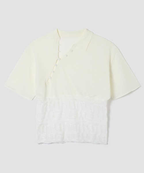 TELOPLAN(テーロプラン)の「【TELOPLAN】26SS新作 Yekta Knit Polo Relax Fit / イエクタニットポロリラックスフィット(ポロシャツ・レディース・ブラック系/White/グレー系・ONE SIZE)」の6枚目の写真