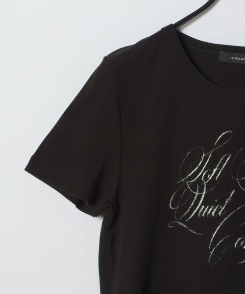 JEANASIS（ジーナシス）の「FluidロゴフライスチビTEE/672122（Tシャツ/カットソー・レディース・ホワイト/ブラック/チャコールグレー・FREE）」の6枚目の写真